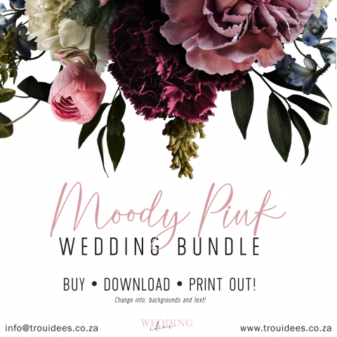 Moody Pink Wedding Stationery